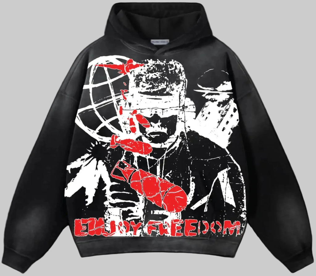 “ENJOY FREEDOM” Hoodie [Red]